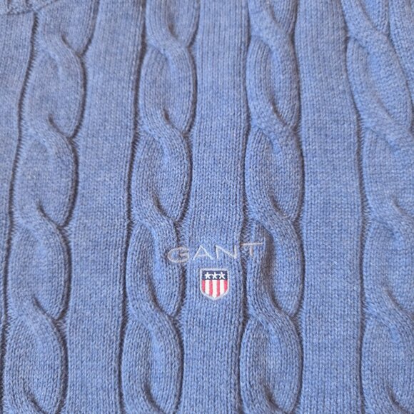 Knit Cable Crewneck sweater blue GANT - Picture 2 of 7